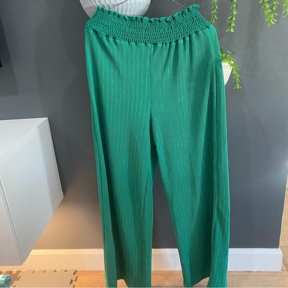 Green Cider Long Elastic Waist Pants